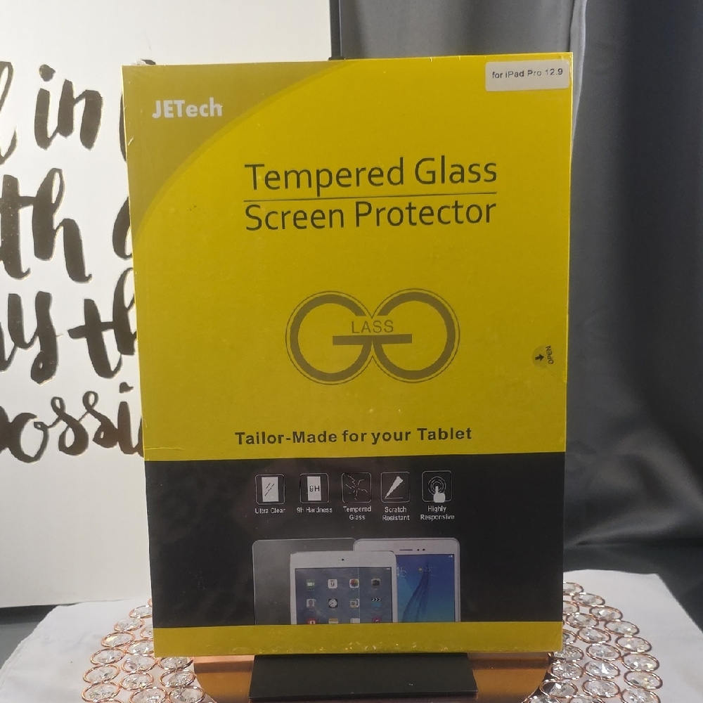 JETech Tempered Glass Screen Protector for iPad Pro 12.9 Inch NWT